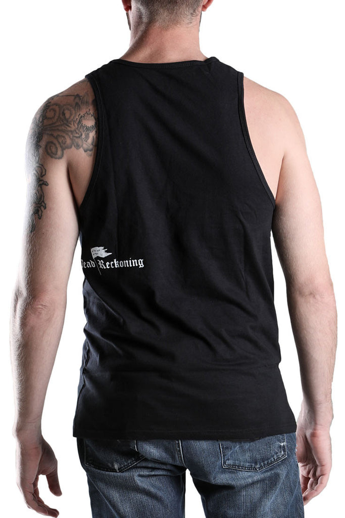 Back View of Men's Black Cotton Vest Size Large