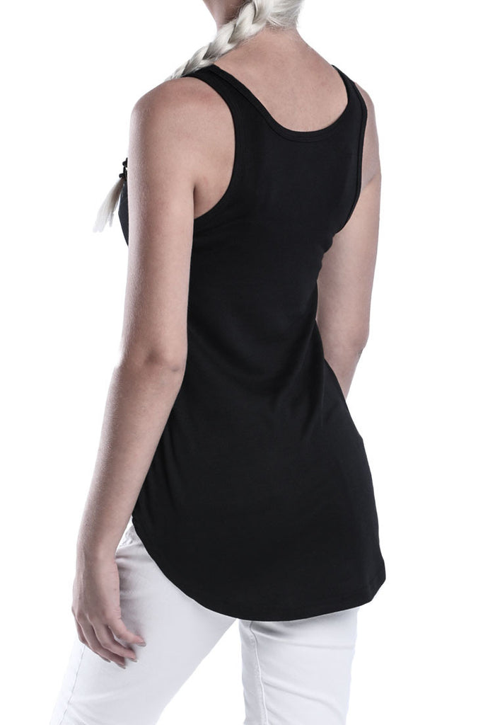 LADIES-BLACK-RAYON-TANK-TOP-DEAD-RECKONING-LOGO-TANK-BACK-VIEW