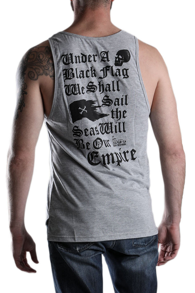 Grey men's vest full print on back